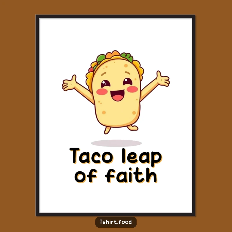Funny Smiling Taco Joy Digital Print - Instant Festive & Funny Decor