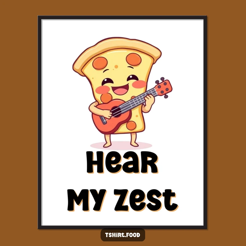 Funny Pizza Ukulele Digital Art - Instant Laughs with Musical Foodie Decor!