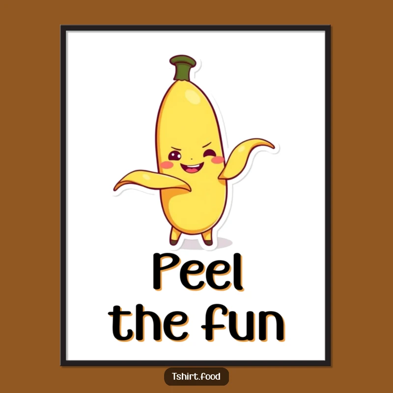 Funny Banana Peeling Digital Art: Instant Playful Decor Download