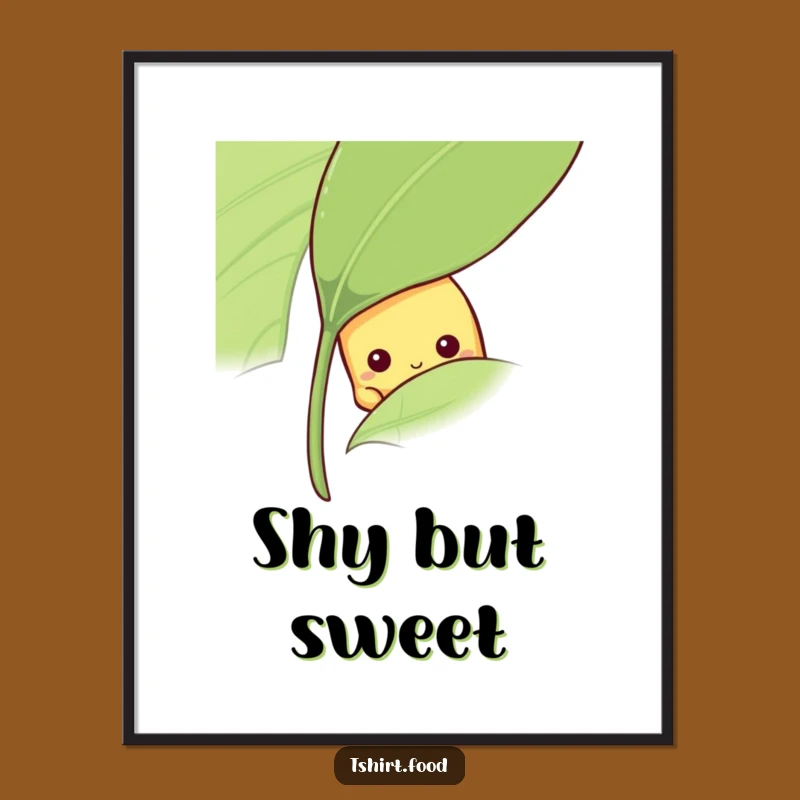 Funny Shy Banana Digital Art: Peeking Fruit Print, Gentle Instant Gift