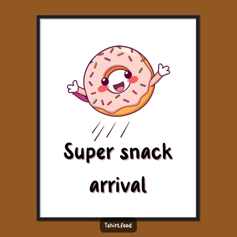 Funny Donut Superhero Landing Digital Art: Instant Heroism for Your Walls