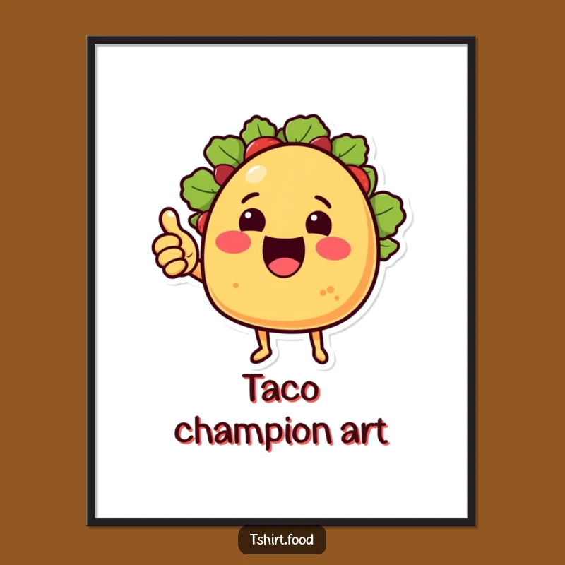 Funny Taco Thumbs Up Digital Art: Printable Taco, Instant Funny Gift Decor