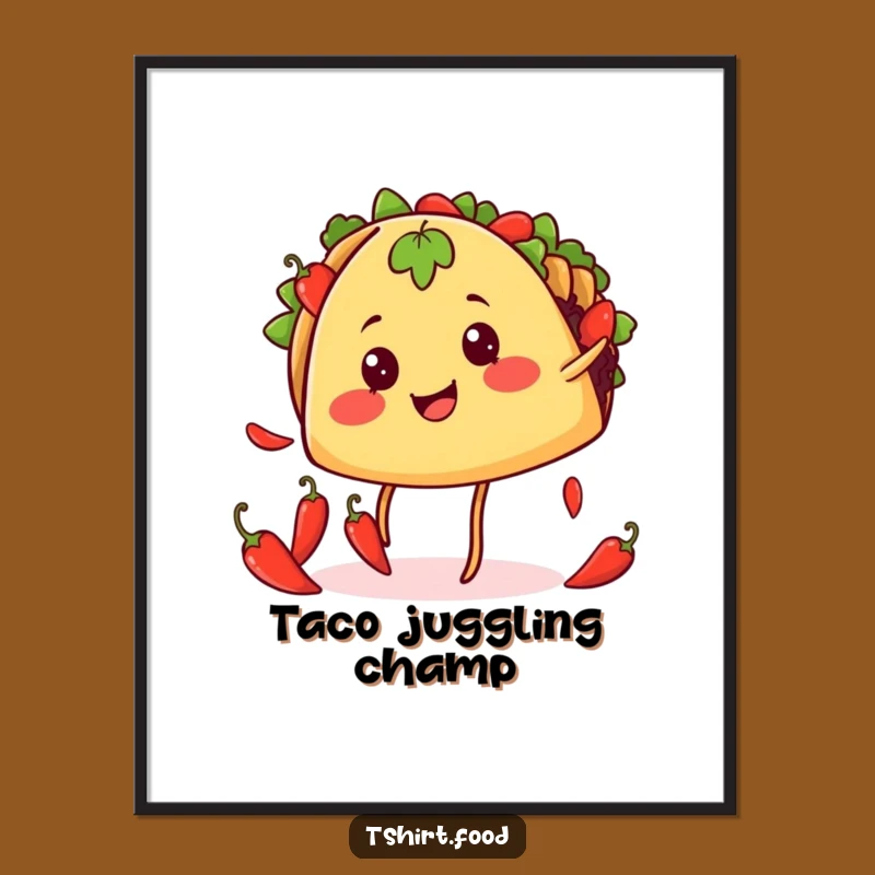 Funny Juggling Taco Digital Art - Instant Fiesta Decor, Perfect Funny Gift