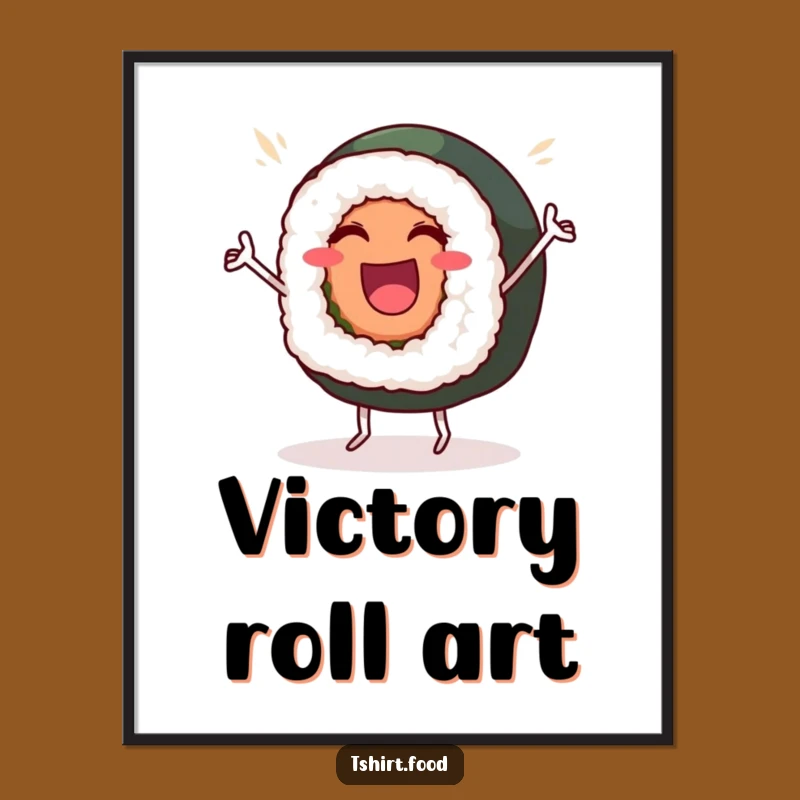 Funny Sushi Dance Digital Art: Printable Roll, Instant Funny Gift Decor