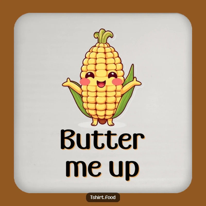 Funny Corn Cob Hug Drink Coaster - Protect Surfaces with Cheerful Veggie Art