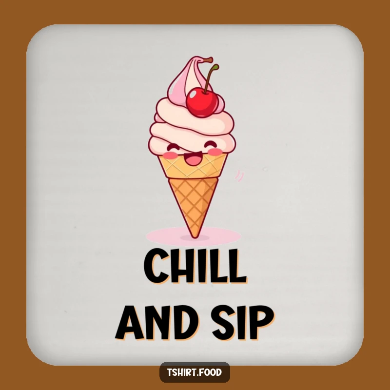 Funny Ice Cream Spin Coaster: Protect Surfaces with Cone Fun, Unique Funny Gift