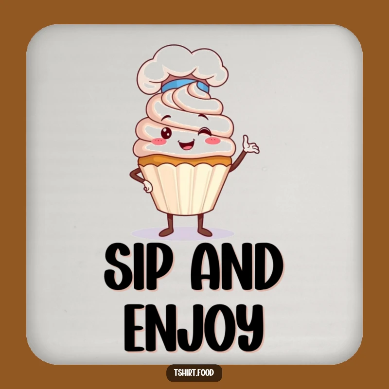 Funny Cupcake Chef Drink Coaster - Protect Surfaces with Baking Pride