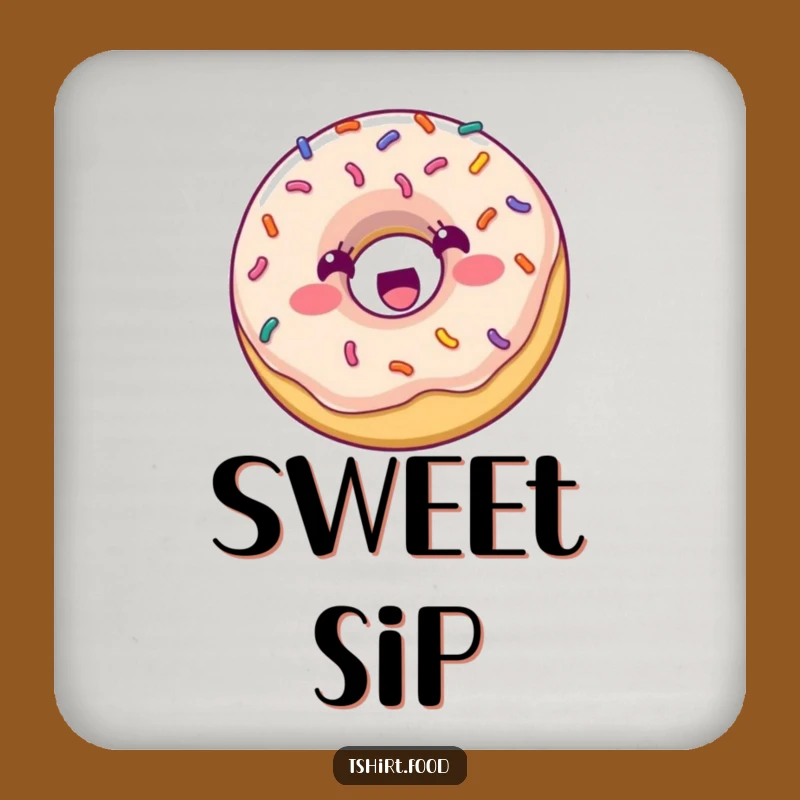 Funny Donut Bouncing Coaster: Protective Sprinkle Character, Humorous Tabletop Decor