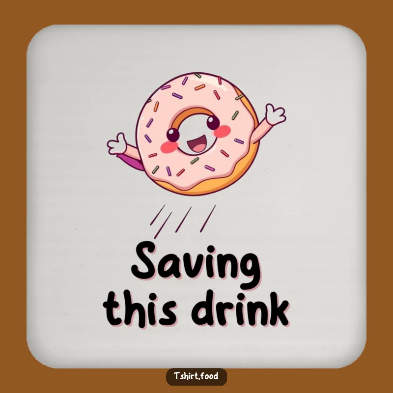 Funny Donut Superhero Landing Coaster: Protect Surfaces with Heroic Fun