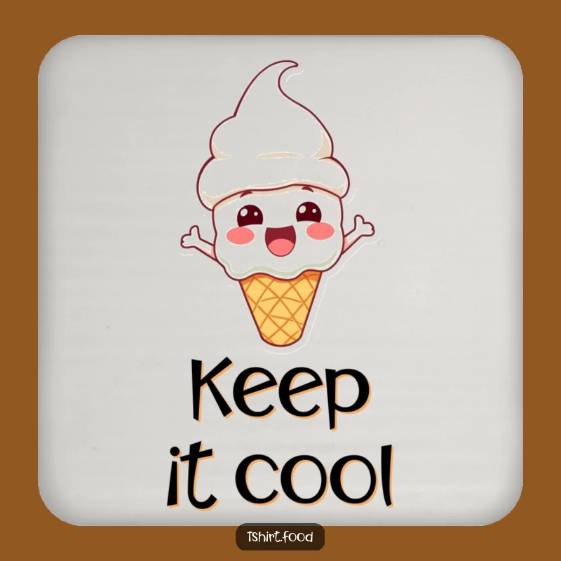 Funny Ice Cream Coaster: Cone Hat Art - Protect Surfaces Fun!