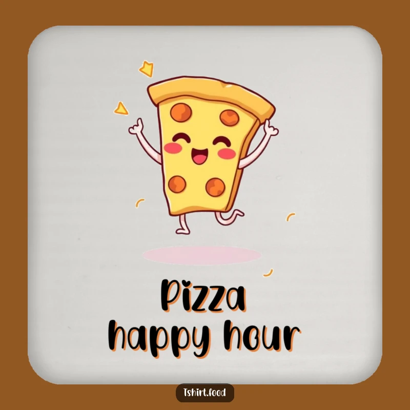 Funny Pizza Dance Coaster Set - Cheesy Celebration Table Decor