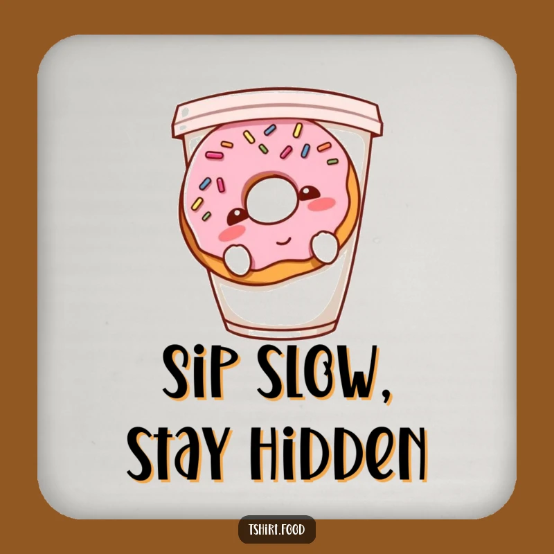 Funny Shy Donut Coaster - Protect Surfaces with Sweet Humor, Great Funny Gift