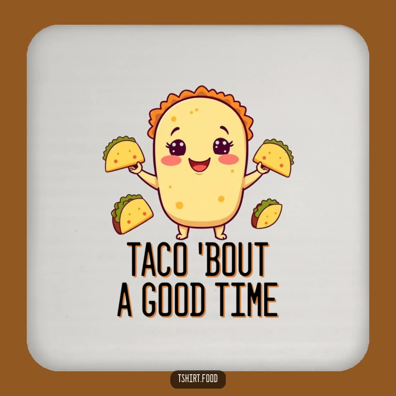 Funny Taco Juggling Drink Coaster - Protect Surfaces with Hilarious Food Art
