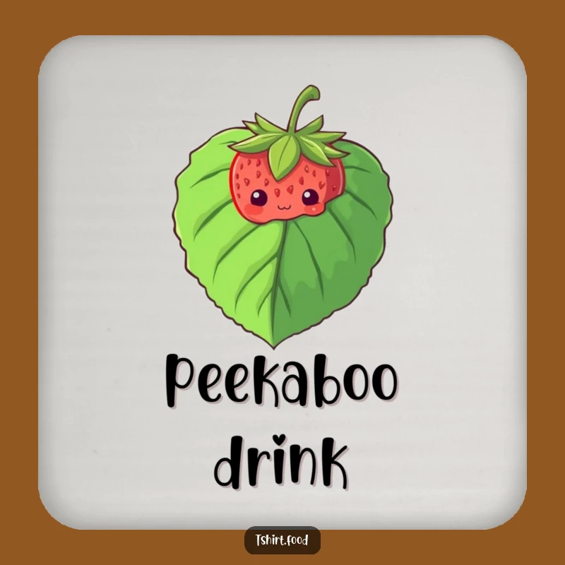 Funny Shy Strawberry Coaster: Adorable Peek-a-Boo Protection, Cute Gift!