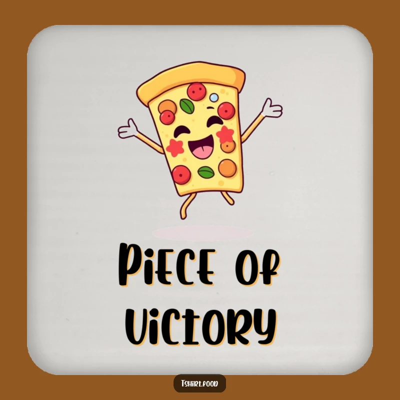 Funny Pizza Victory Dance Coasters: Protect Surfaces with Hilarious Foodie Style