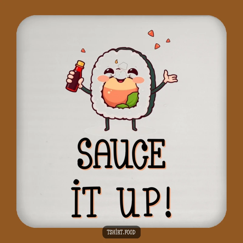 Funny Joyful Sushi Drink Coaster: Protect Surfaces with Delicious Fun