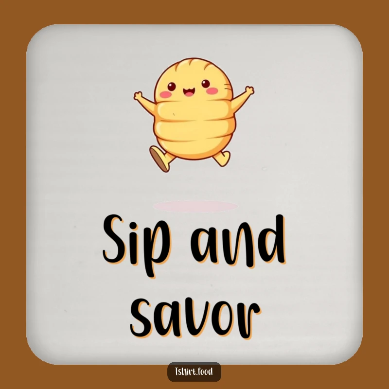 Funny Croissant Leap Coaster - Protect Surfaces with Pastry Fun, Cute Gift!