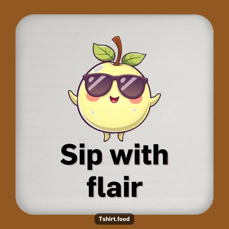 Funny Winking Plum Sunglasses Balancing Coaster: Protect Surfaces Coolly