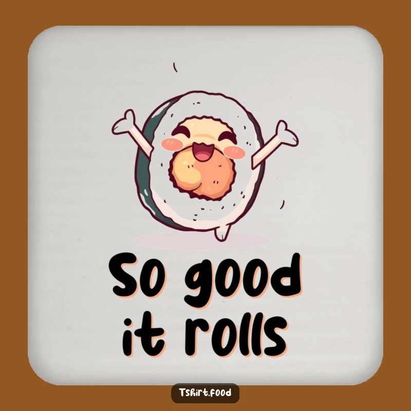 Funny Sushi Coaster: Cartwheeling Roll Stylishly, Protect Furniture Humorous Gift