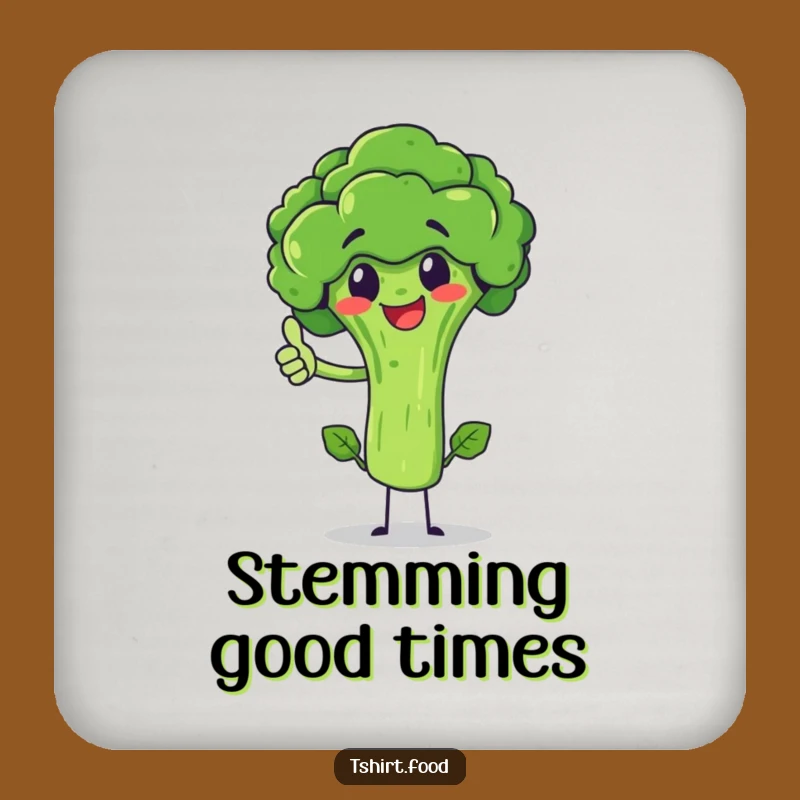 Funny Broccoli Thumbs Up Coaster Set: Protect Surfaces with Healthy Humor