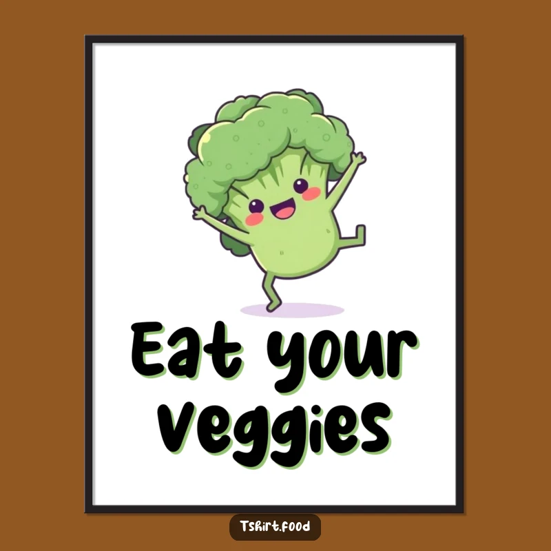 Funny Broccoli Cartwheel Poster: Vibrant Veggie Art for Your Space
