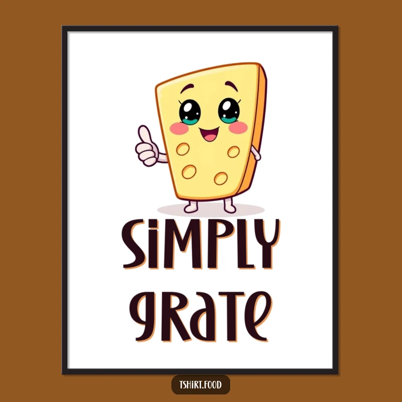 Funny Cheese Wedge Poster, Joyful Art, Gouda Vibes Wall Decor