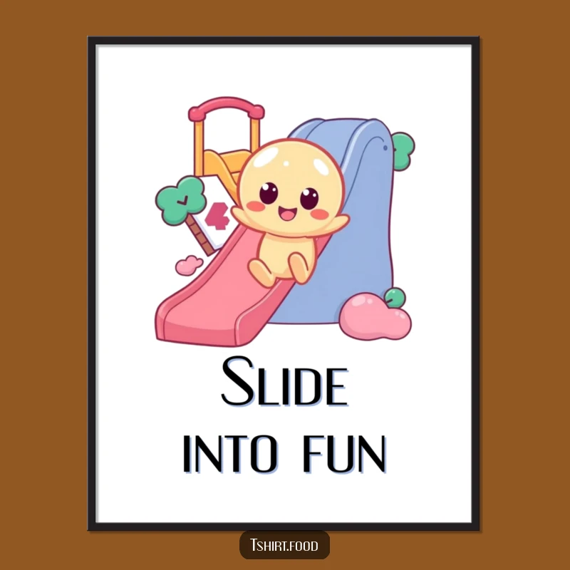 Funny Jelly Slide Poster: Add Excitement to Your Walls with This Wobbly Character Art