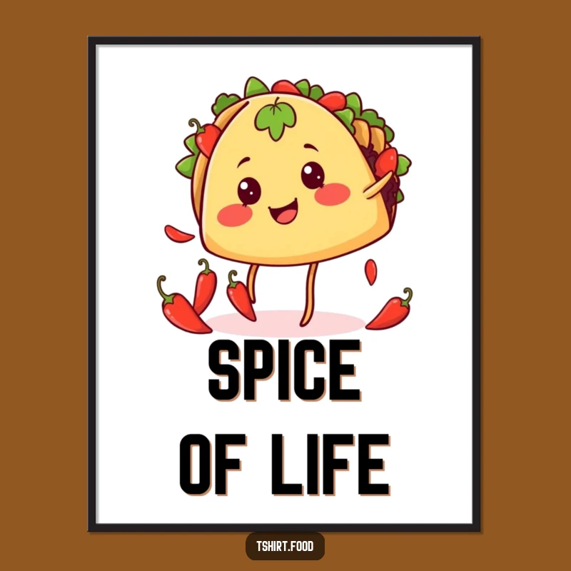 Funny Juggling Taco Poster - Lively Wall Art, Hilarious Funny Gift