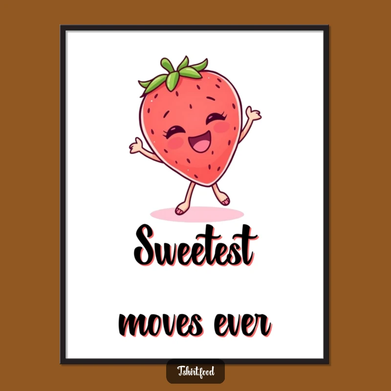 Funny Strawberry Dance Poster: Whimsical Wall Art for a Cheerful Space