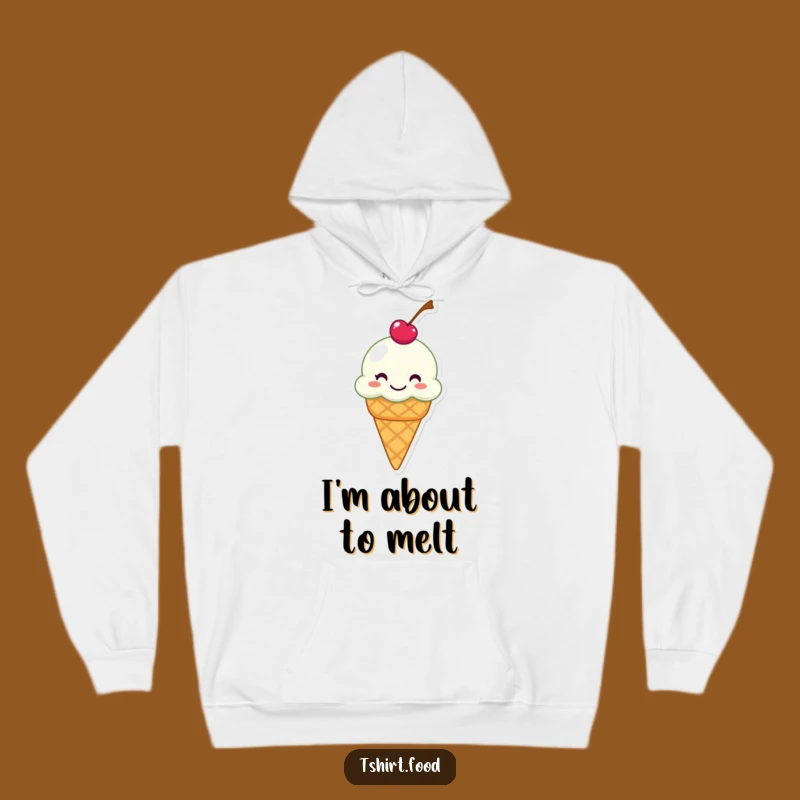 Cozy Funny Grinning Ice Cream Cone Hoodie - Warm Slippery Treat Apparel