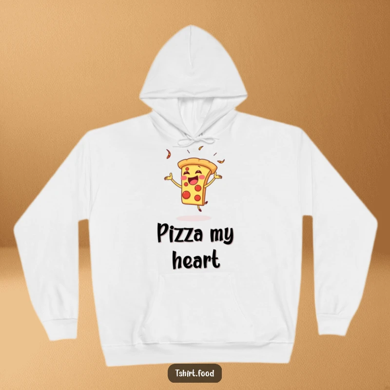 Funny Hoodie: A gleeful pizza slice juggles playfully, bringing cheesy fun and warmth to this comfortable apparel.