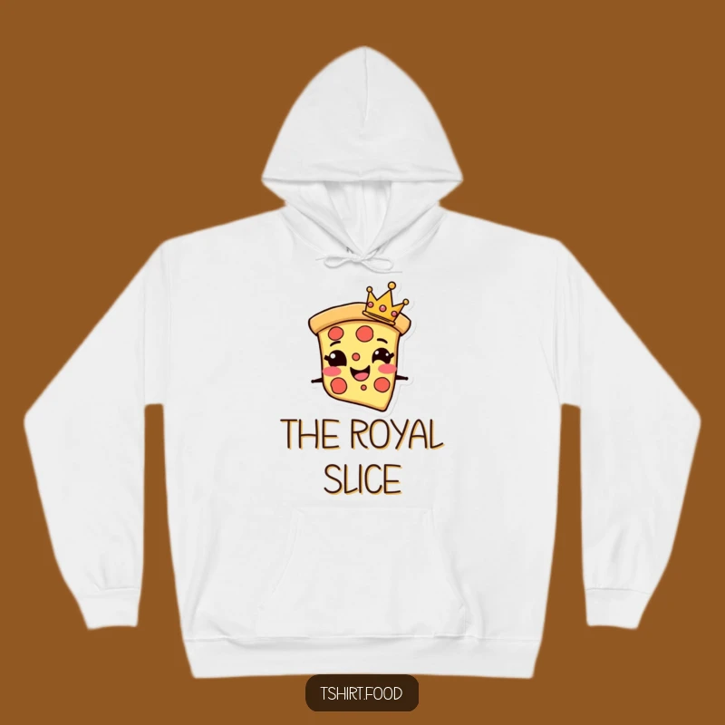 Funny Pizza Crown Hoodie: Regal Slice Sweatshirt - Cozy & Cheesy!