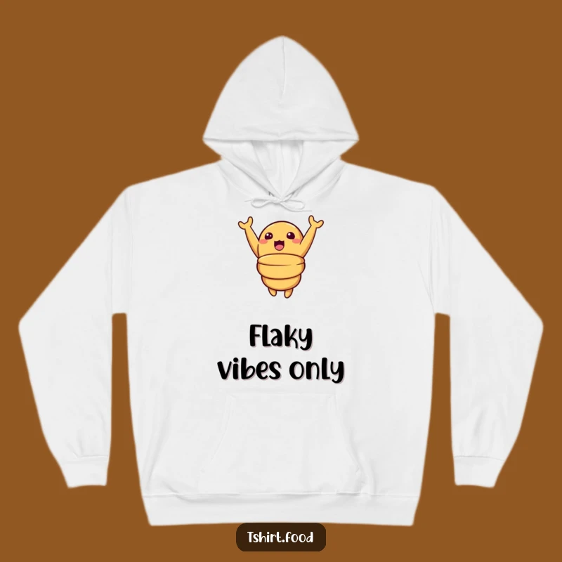 Funny Surprise Croissant Hoodie: Cozy Pastry Leaping with Joy, Perfect Funny Gift