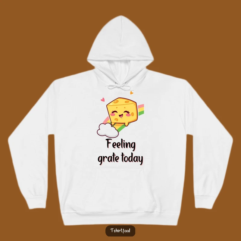 Funny Winking Cheese Wedge Rainbow Hoodie, Cozy and Hilarious Gift for Ultimate Comfort