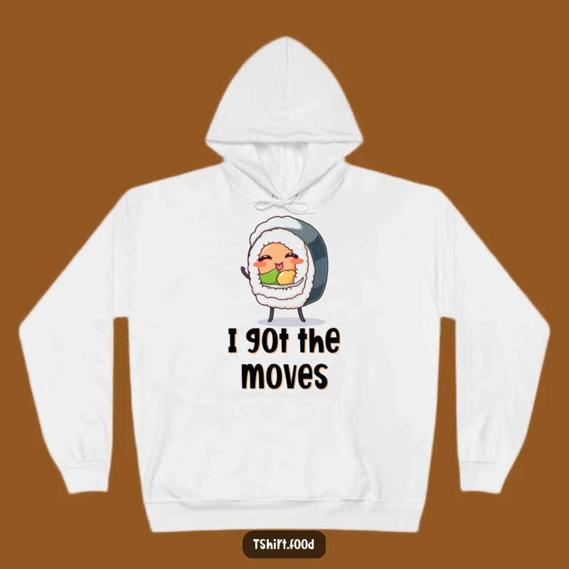 Cozy Funny Winking Sushi Roll Hoodie - Warm & Hilarious Foodie Apparel Gift