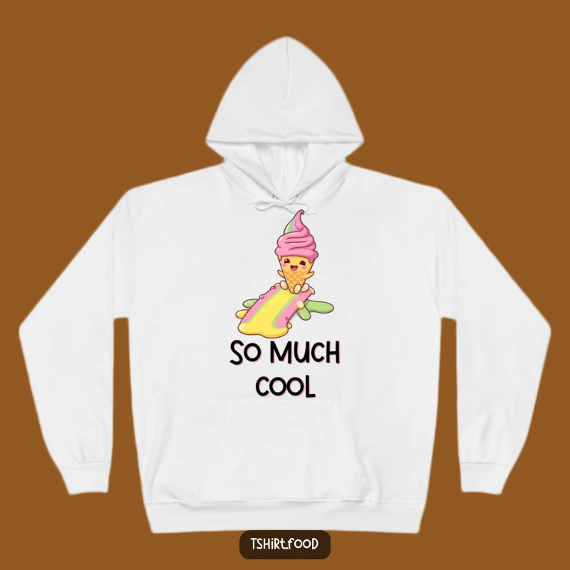 Funny Melting Ice Cream Hoodie - Cozy Rainbow Fun Character Gift