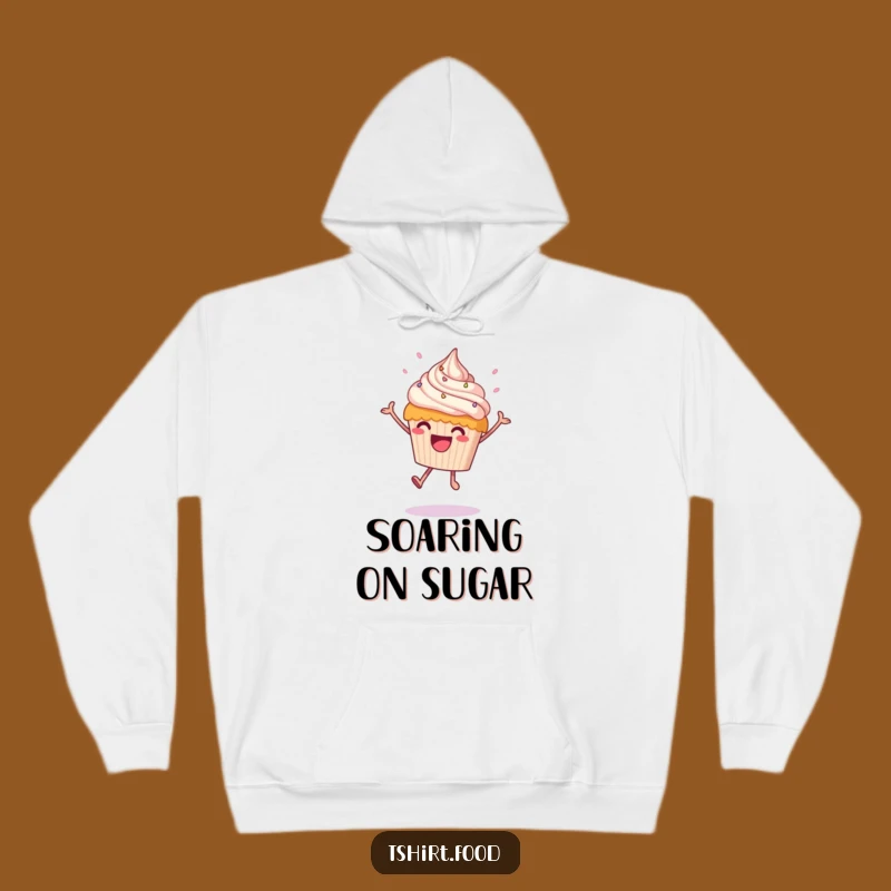 Funny Leaping Cupcake Hoodie - Cozy Celebration, Ideal Funny Gift
