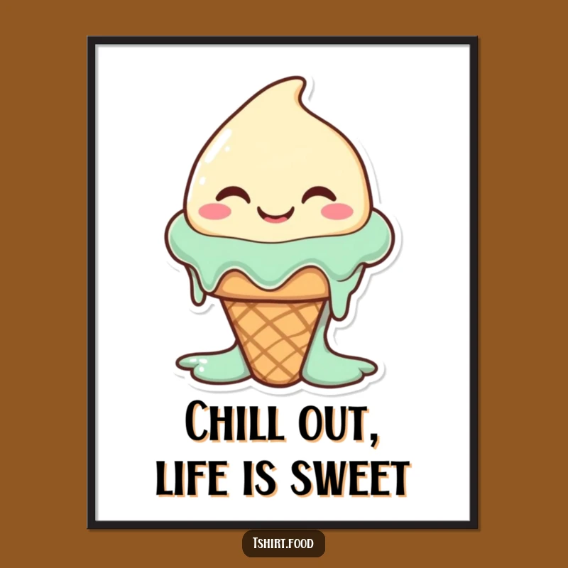 Funny Free Printable Wall Art: Melting Ice Cream, Quirky Sweet Decor