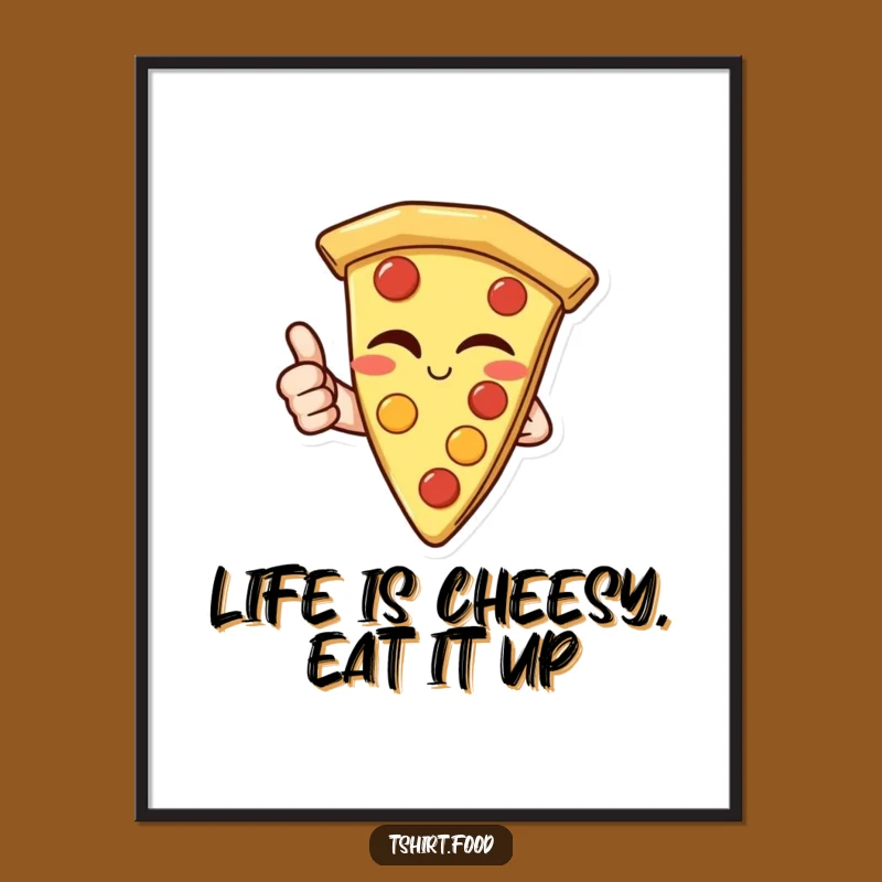 Free Printable Pizza Wall Art: Winking Thumbs Up Decor Downloadable