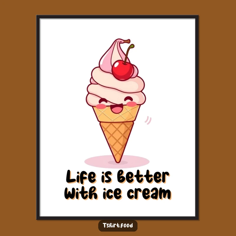 Free Printable Wall Art: Ice Cream Spin, Fun Downloadable Decor for Smiles