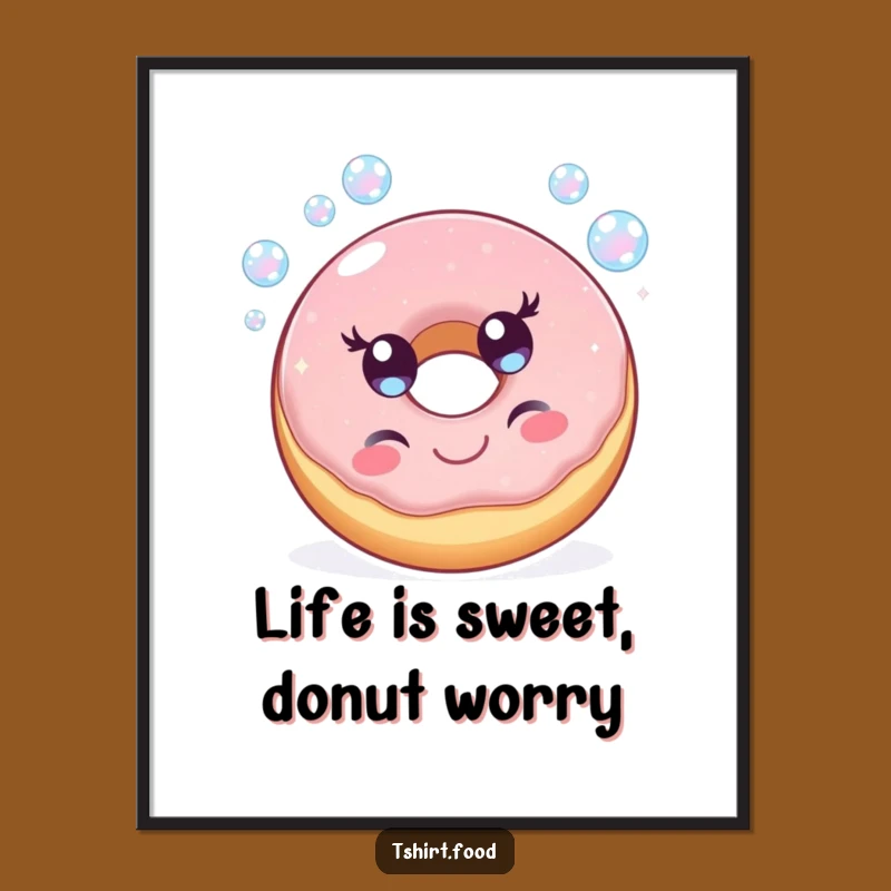 Funny Free Printable Donut Art - Sparkling Downloadable Bubble Wall Decor