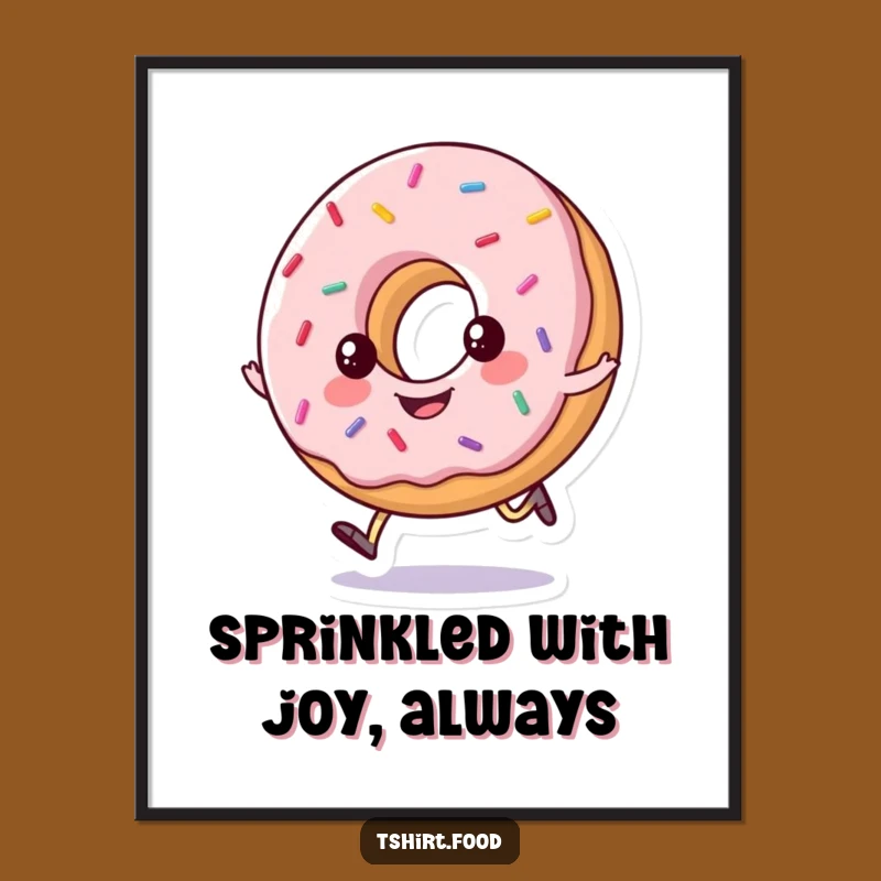 Funny Free Printable Wall Art: Hopping Donut - Joyful Downloadable Decor!