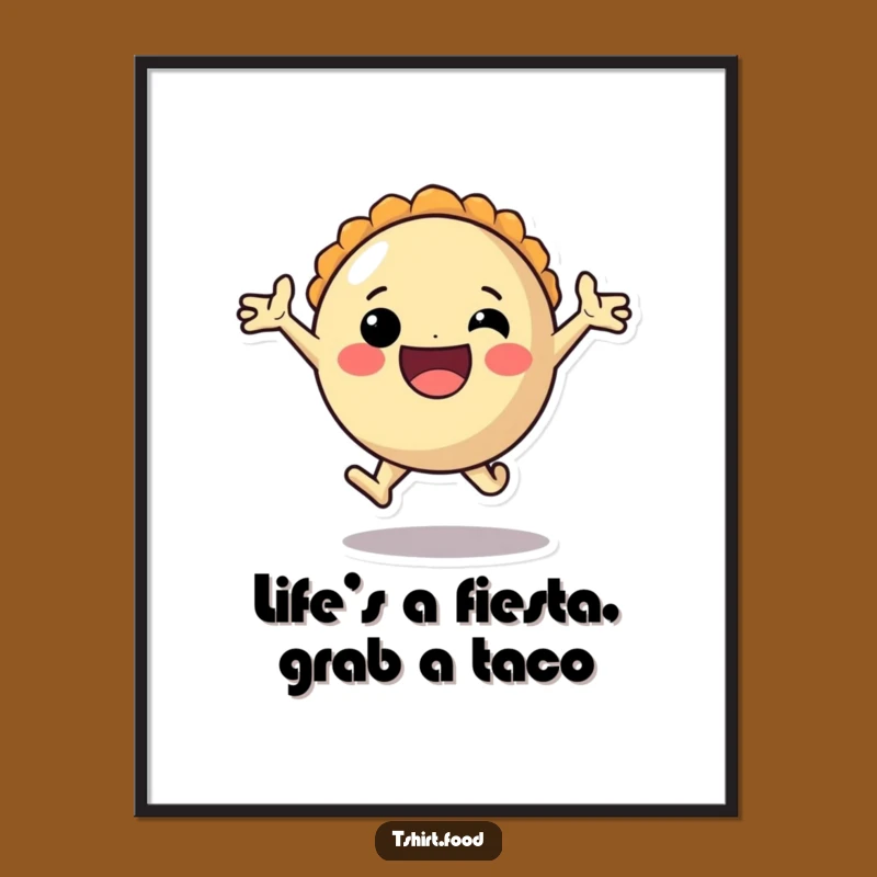 Funny Free Printable Wall Art: Taco Character Leaping Forward