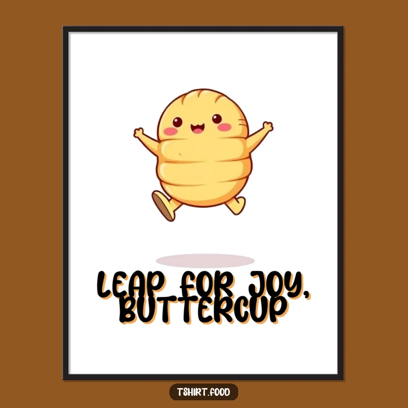Funny Free Printable Wall Art: Croissant's Butter Leap, Downloadable Art