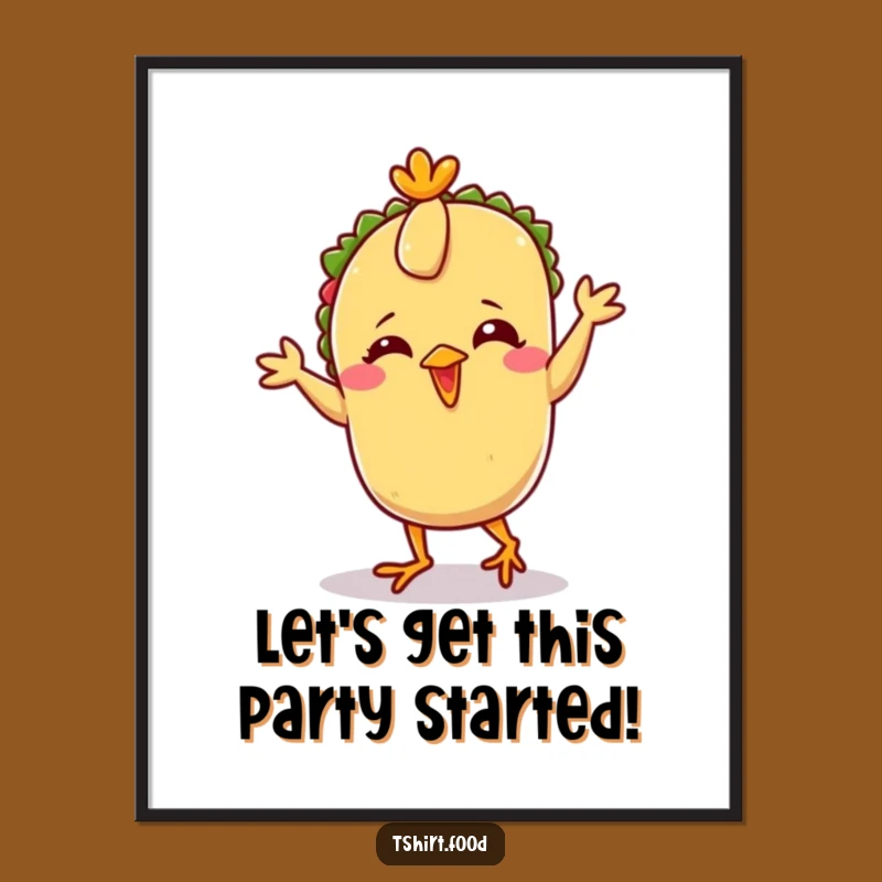 Free Printable Funny Taco Chicken Dance Wall Art - Hilarious Downloadable Decor Gift