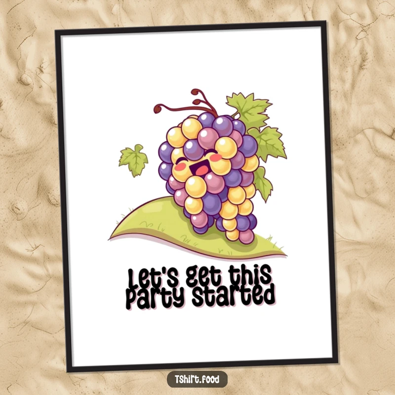 Funny Free Printable Wall Art: A bunch of grapes giggling uncontrollably while rolling down a hill.