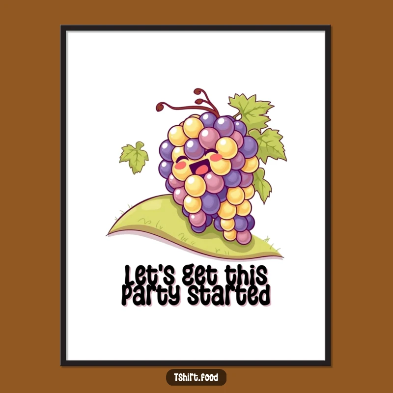Funny Free Printable Wall Art: Giggling Grapes Rolling for Joy!
