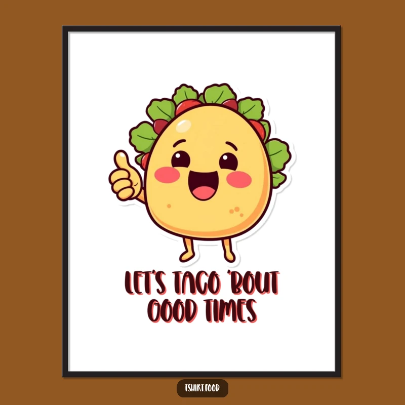 Free Printable Wall Art: Cheerful Taco Thumbs Up, Fun Downloadable Decor for All