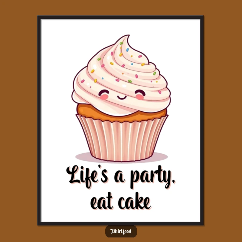 Free Printable Wall Art: Festive Cupcake with Confetti - Funny Downloadable Decor