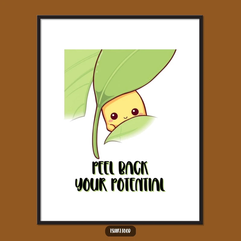 Free Printable Wall Art: Shy Banana Peeker, Downloadable Decor for a Whimsical Nook